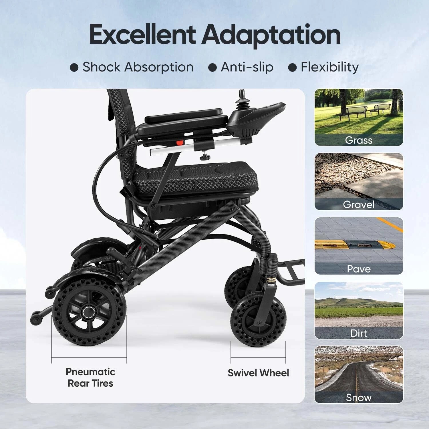 Verpal Foldable Lightweight Electric Wheelchair, photo 5