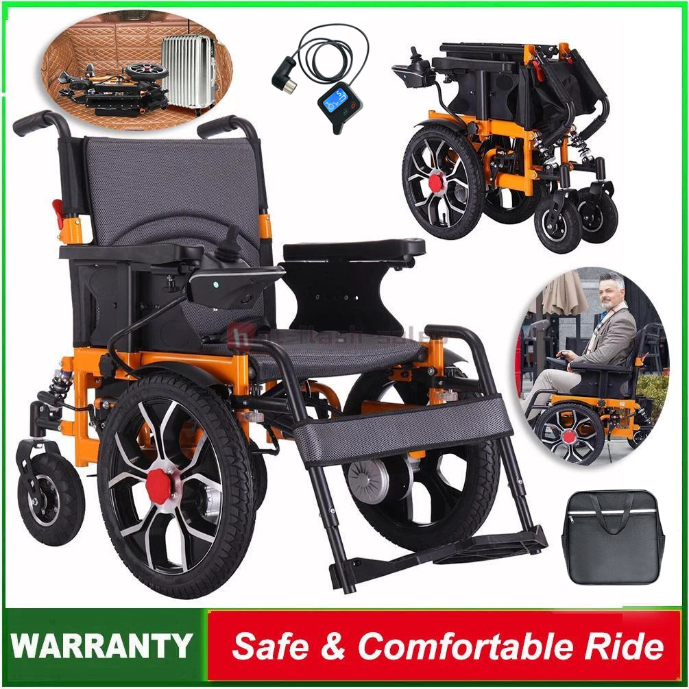 Electric Power Wheelchair, 20 Mile Range Dual Battery