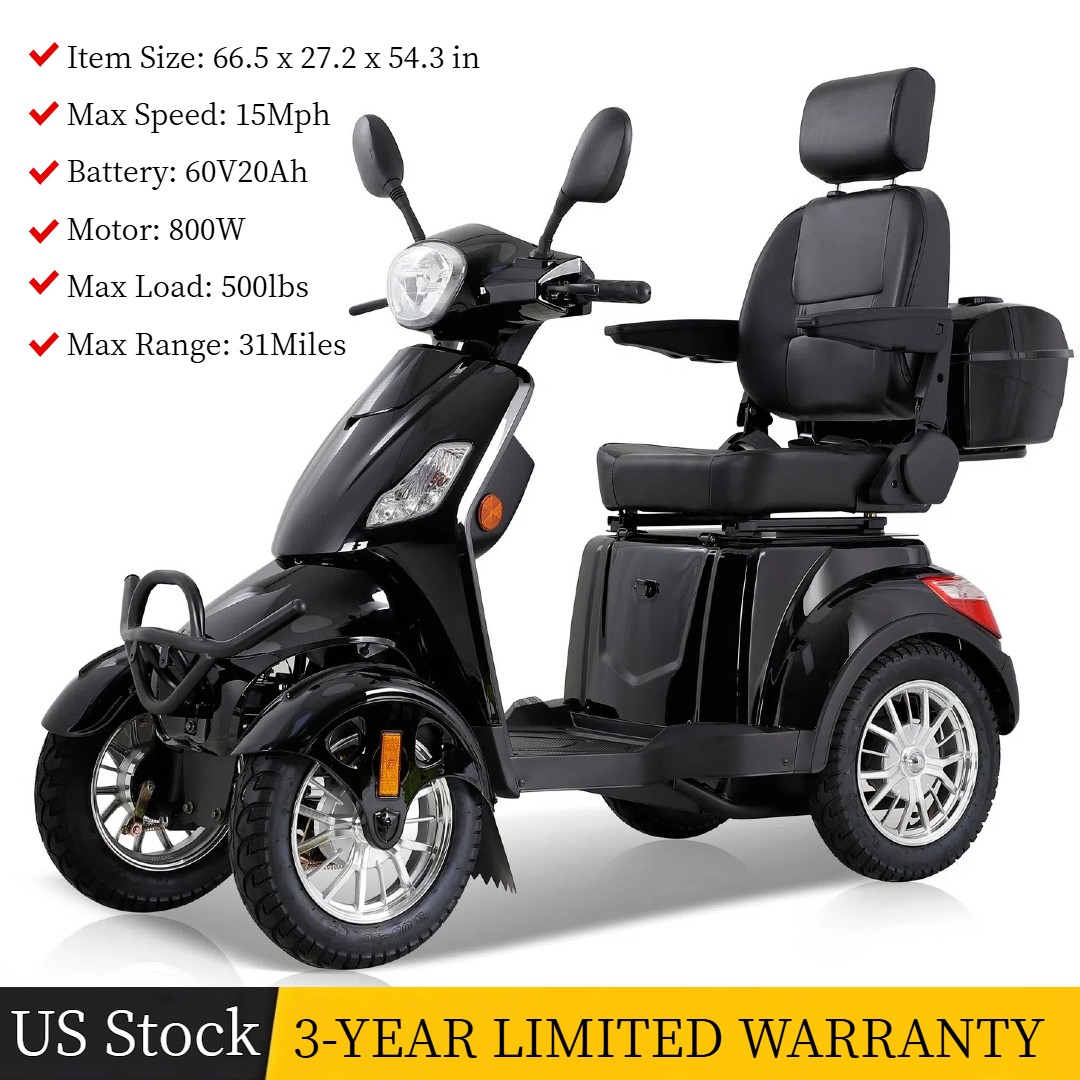 ZVG 800W Heavy Duty 4-Wheel Mobility Scooter