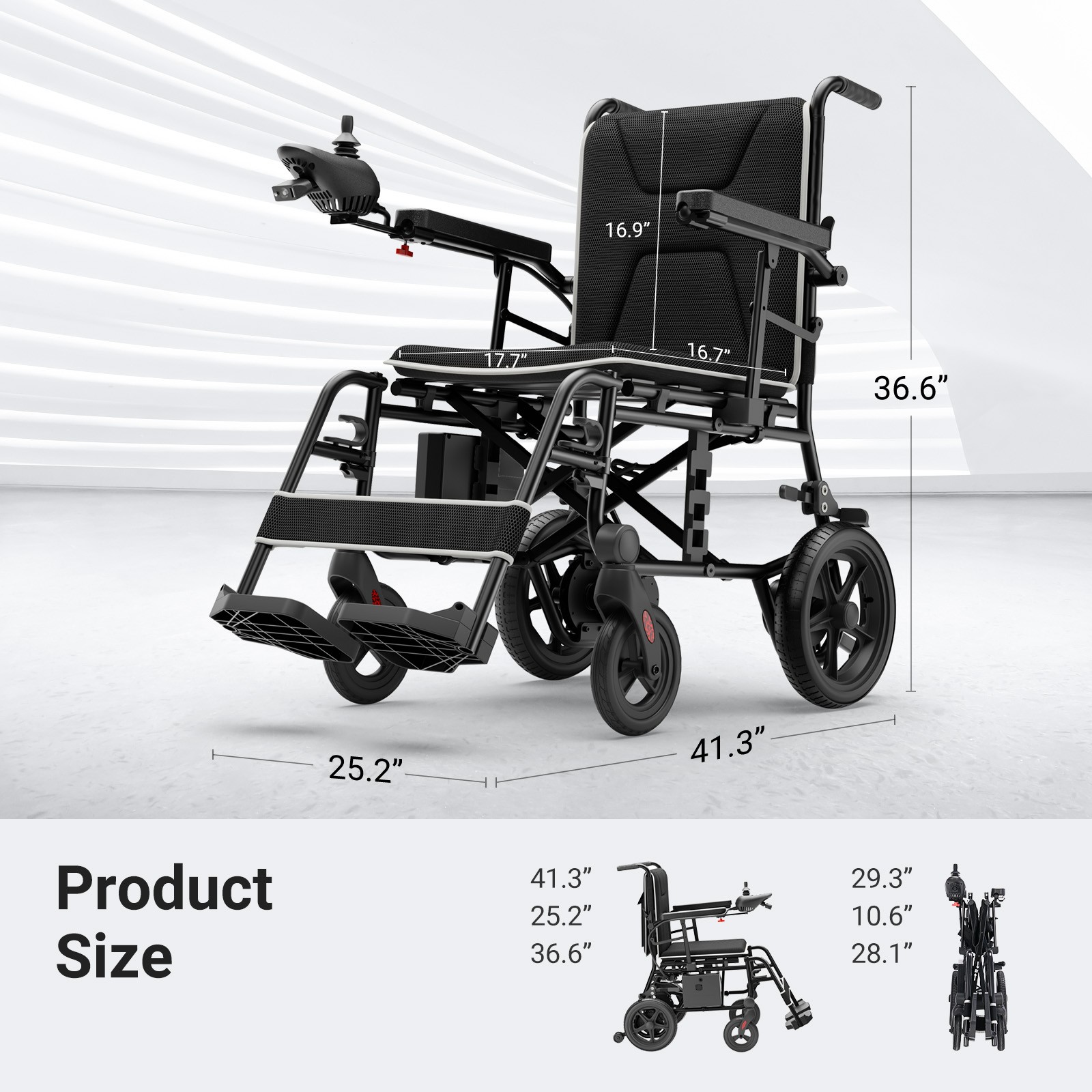 Innuovo Ultra-Lightweight Electric Power Wheelchair, 34.3 lb