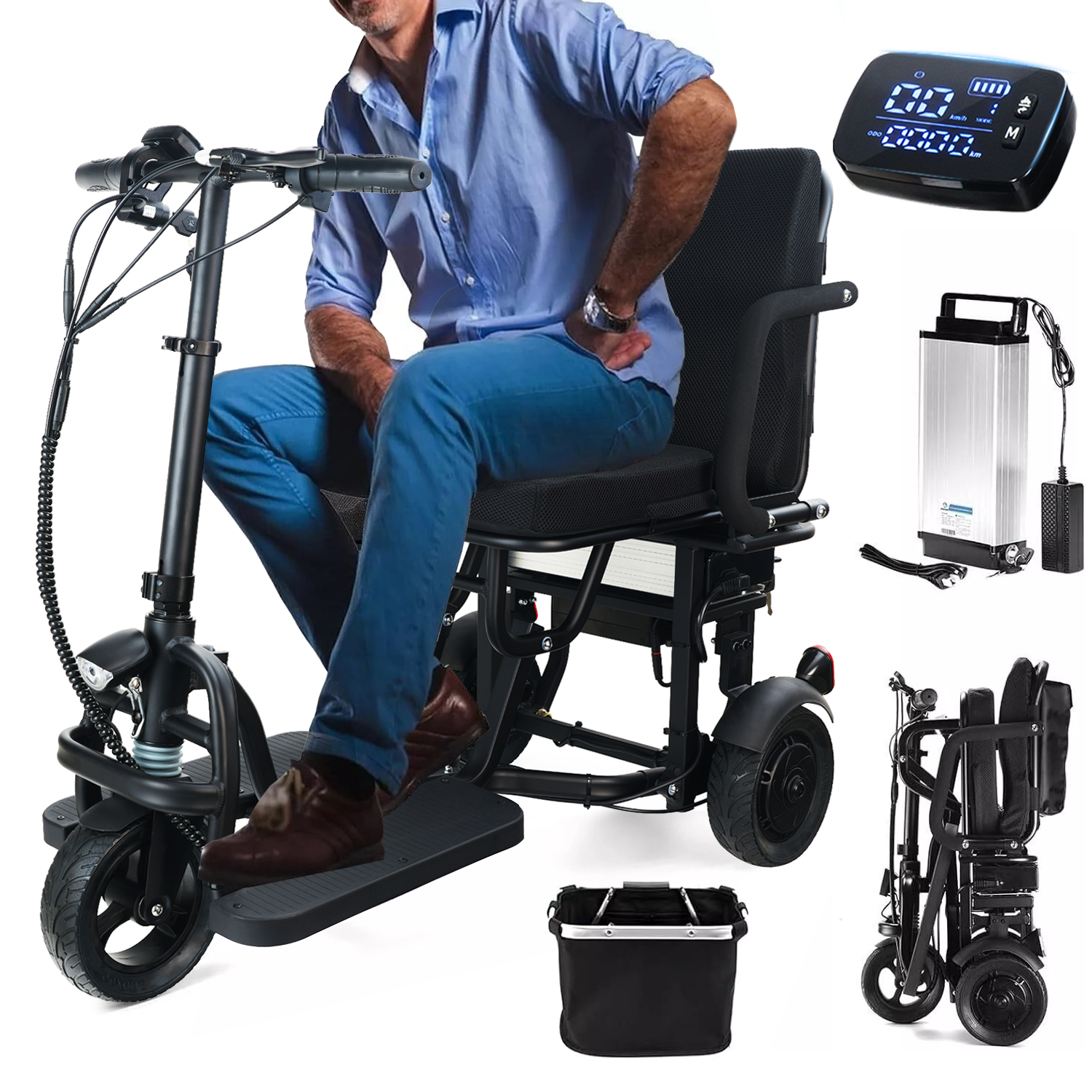 3-Wheel Heavy Duty Mobility Scooter for Adults