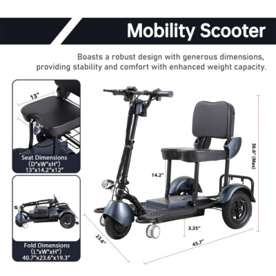 Metro Mobility 3-Wheel Lightweight Travel Mobility Scooter, photo 2