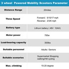 ZVG 700W Dual Motor 3-Wheel Folding Mobility Scooter, photo 3