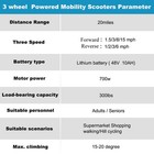 CycleVolt 700W 3-Wheel Foldable Travel Mobility Scooter, photo 4