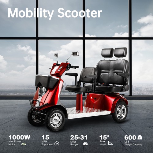 ZVGreen 1000W Heavy Duty 3-Passenger Mobility Scooter